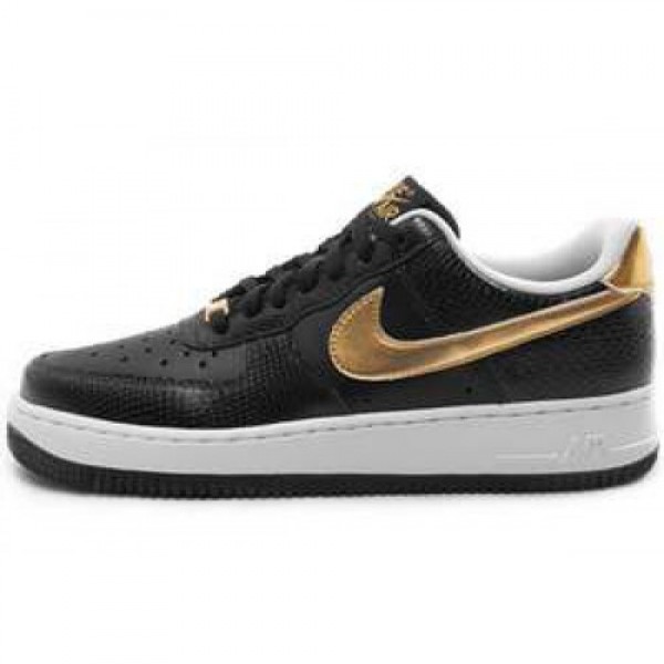 Nike Wmns Air Force 1 '07 BLACK/METALLIC GOLD-WHIT...