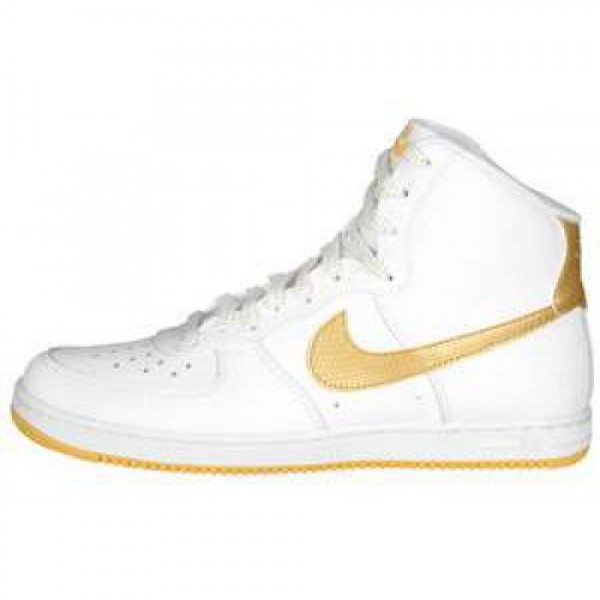 Wmns Nike Air Force 1 Light High WHITE/METALLIC GO...