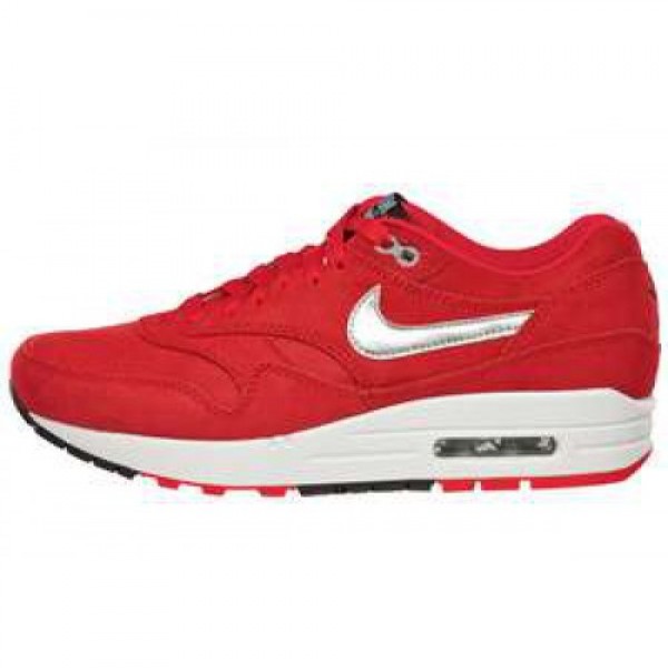 Nike Wmns Air Max 1 PRM HYPER RED/MTLLC SLVR-BLK-W...