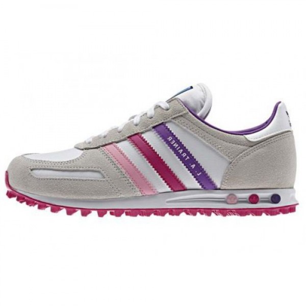 adidas アディダス LA Trainer K WHITE/PINK/PUR...