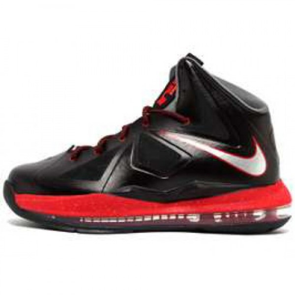 Nike LeBron X (GS) BLACK/CHROME-UNVRSTY RD-CL GRY ...