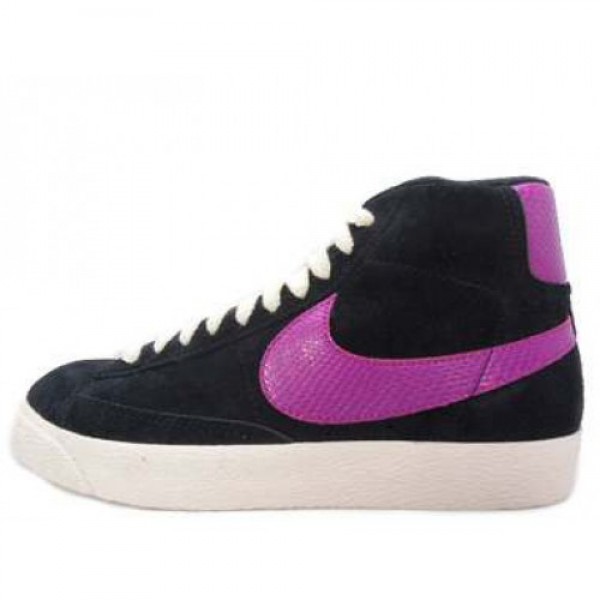 Nike Wmns Blazer Mid LTHR BLACK/RAVE PINK-NATURAL ...