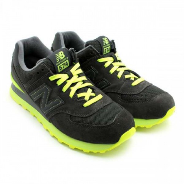 New Balance ML574 KNR DARK GREY/NEON GREEN (ニュ...