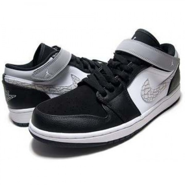 NIKE AIR JORDAN 1 STRAP LOW blk/m.slvr-wht  574420...