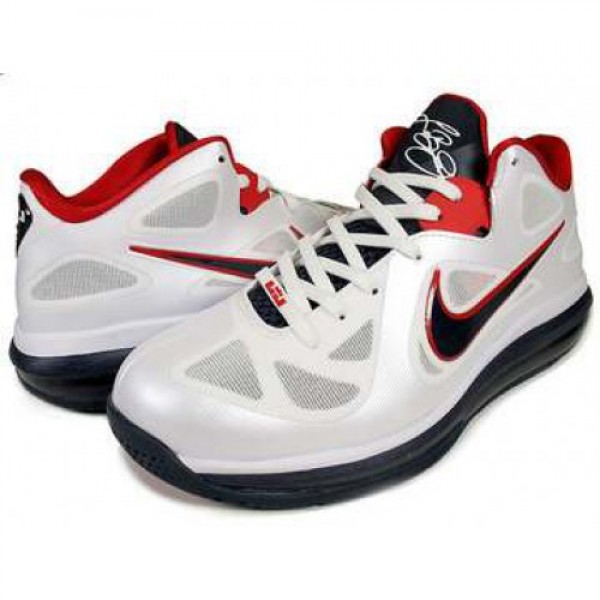 NIKE LEBRON 9 LOW "U.S.A." wht/obsidian-...