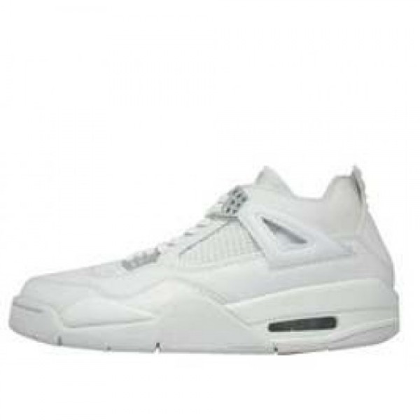 NIKE AIR JORDAN4 RETRO WHITE/METALLIC SILVER PURE ...