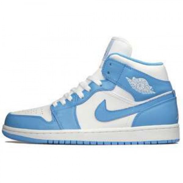 Nike Air Jordan 1 Mid WHITE/UNIVERSITY BLUE-WHITE ...