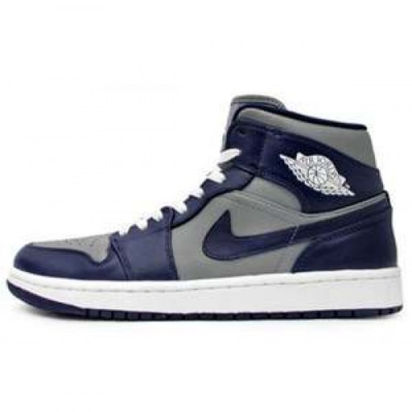 Nike Air Jordan 1 Mid COOL GREY/MIDNIGHT NAVY-WHIT...