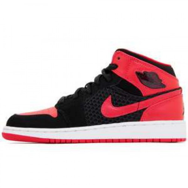 Nike Girls Air Jordan 1 Phat (GS) BLACK/SIREN RED-...
