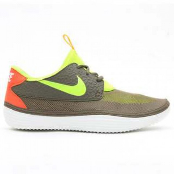NIKE SOLARSOFT MOCCASIN TARP GREEN/VOLT/TOTAL CRIM...